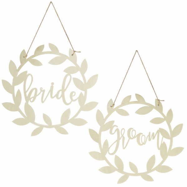 Stuhldekorationen - Braut und Bräutigam - Rustikales Land - 2er-Pack Stuhldekorationen - Braut und Bräutigam - Rustikales Land - 2er-Pack