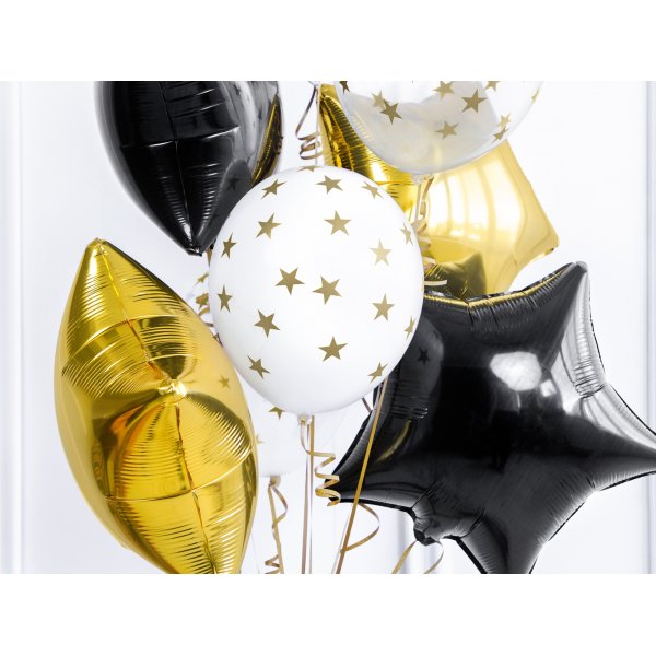 Luftballons - Wei mit goldenen Sternen - 6 Stck