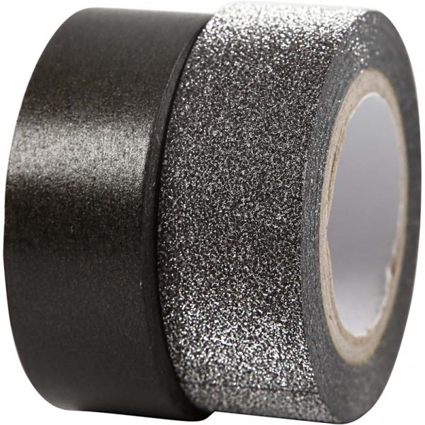 Washitape - Schwarz/Glitzer - 2er-Pack