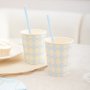 Pappbecher - Kariert - Blau/Gold - 6er-Packung Pappbecher - Kariert - Blau/Gold - 6er-Packung