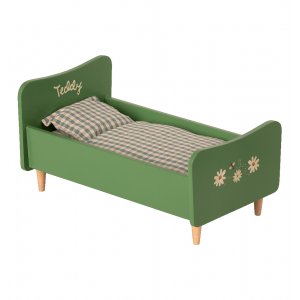 Maileg Bett - Staubgrün - Teddy Papa Maileg Bett - Staubgrün - Teddy Papa