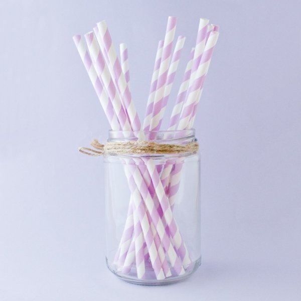 Strohhalme - gestreift - Lila - 10er-Pack Strohhalme - gestreift - Lila - 10er-Pack