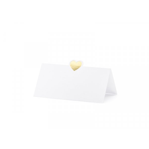 Platzierungskarten - Kleines Herz - Gold - 10er-Pack