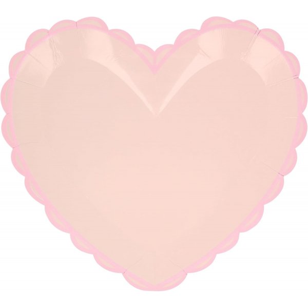 Pappteller - Herzen - Pastellfarben