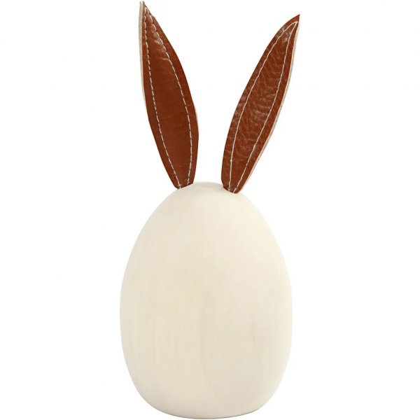 Hase - Holz & Kunstleder - 19cm