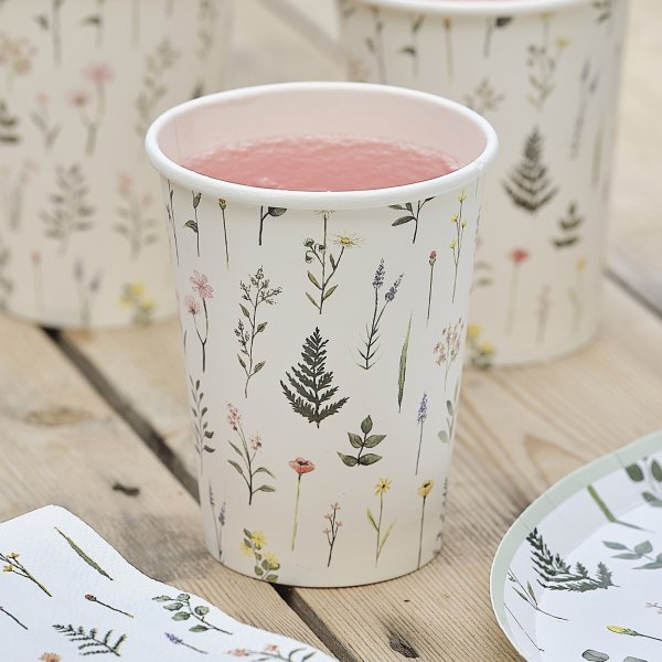 Pappbecher - Blumenmuster - 8er-Pack Pappbecher - Blumenmuster - 8er-Pack