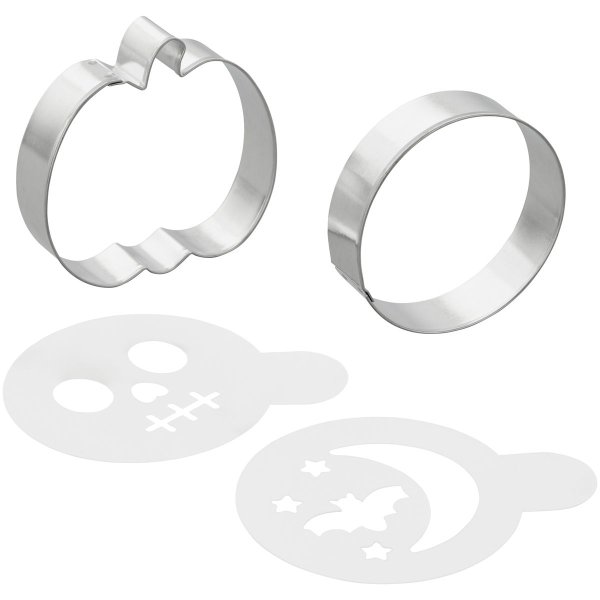 Lebkuchen-Ausstechformen mit Schablonen Halloween - 4er-Pack Lebkuchen-Ausstechformen mit Schablonen Halloween - 4er-Pack