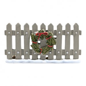 Weihnachtsmannzubehör - Zaun mit Kranz - 12 cm Weihnachtsmannzubehör - Zaun mit Kranz - 12 cm