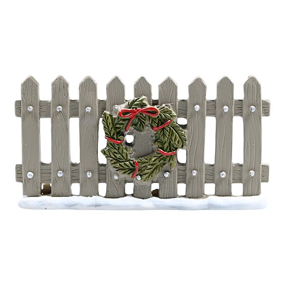 Weihnachtsmannzubehör - Zaun mit Kranz - 12 cm Weihnachtsmannzubehör - Zaun mit Kranz - 12 cm