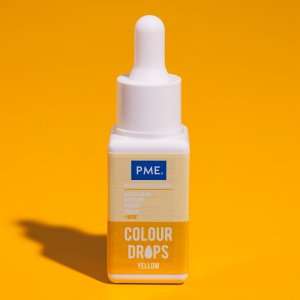 PME Colour Drops - Lebensmittelfarbe auf Ölbasis - Gelb - 20 ml PME Colour Drops - Lebensmittelfarbe auf Ölbasis - Gelb - 20 ml