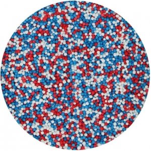 Zuckerperlen - Mini - Rot, Weiß, Blau - Funcakes - 80 g Zuckerperlen - Mini - Rot, Weiß, Blau - Funcakes - 80 g