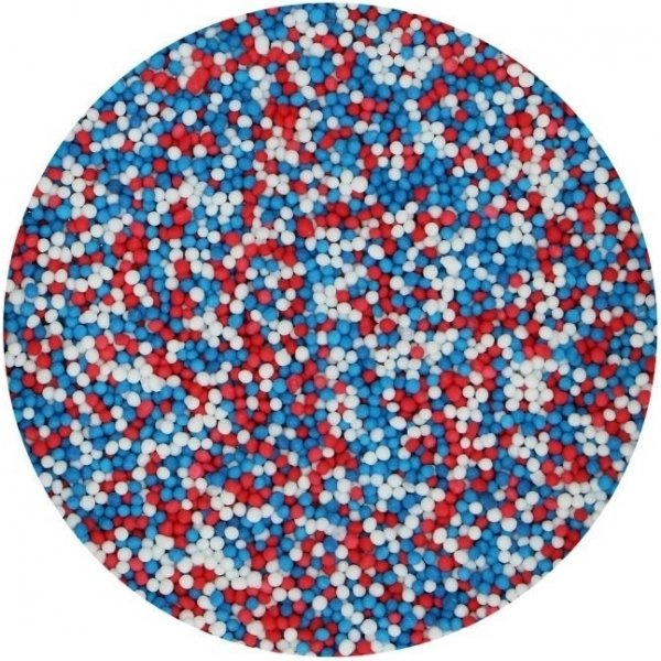 Zuckerperlen - Mini - Rot, Weiß, Blau - Funcakes - 80 g Zuckerperlen - Mini - Rot, Weiß, Blau - Funcakes - 80 g