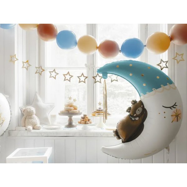 Folienballon - Teddybär auf dem Mond - Blau Folienballon - Teddybär auf dem Mond - Blau