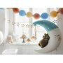 Folienballon - Teddybr auf dem Mond - Blau