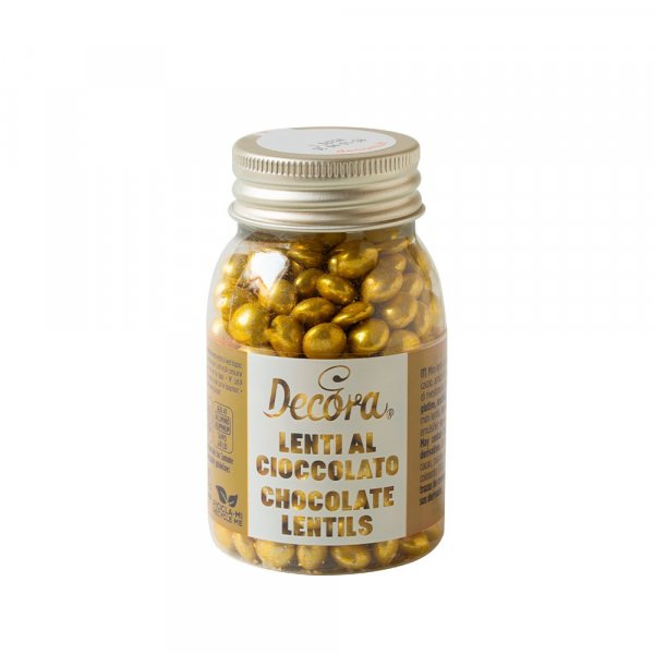 Milchschokoladenperlen/Linsen - Gold - 80 g Milchschokoladenperlen/Linsen - Gold - 80 g