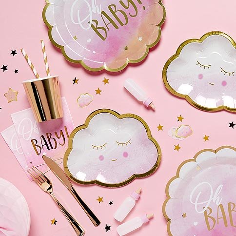 Kleine Servietten - It's a girl - Pink/Gold - 16er-Pack