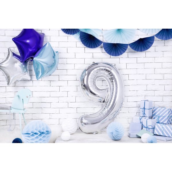 Zahlenballon - Silber - 86 cm