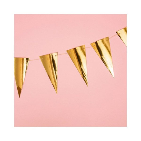 Mini-Flaggengirlande Gold Mini-Flaggengirlande Gold