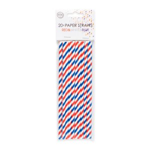 Strohhalme - Gestreift - Rot-Weiß-Blau - 6 x 197 mm - 20er-Packung Strohhalme - Gestreift - Rot-Weiß-Blau - 6 x 197 mm - 20er-Packung