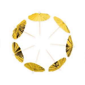 Getr�nkeschirme - Goldmetallic - 10er-Packung