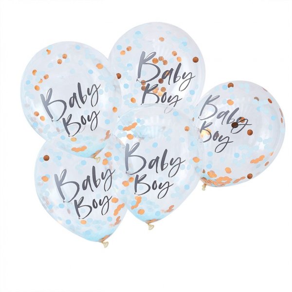 Konfetti-Luftballons - Baby Junge - Twinkle Twinkle - 5er-Pack Konfetti-Luftballons - Baby Junge - Twinkle Twinkle - 5er-Pack