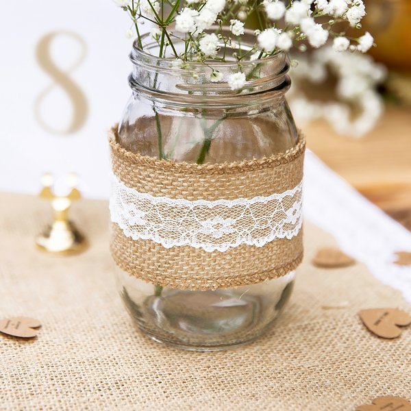 Band - Jute/Spitze - 5 cm