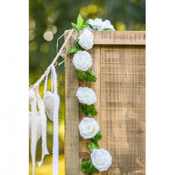 Blumengirlande - Rosen - Weiß - 2,2 m Blumengirlande - Rosen - Weiß - 2,2 m