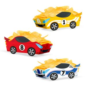 Snackboxen/Chipsschalen - Rennsport - 3er-Pack