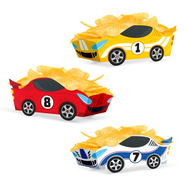 Snackboxen/Chipsschalen - Rennsport - 3er-Pack Snackboxen/Chipsschalen - Rennsport - 3er-Pack