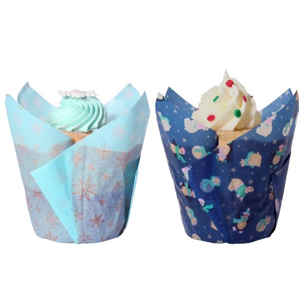 Muffinformen - Winter - Tulpe - Blau/Weiß - PME Muffinformen - Winter - Tulpe - Blau/Weiß - PME