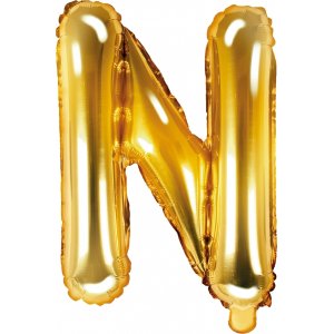 Buchstabenballons - Gold - 35 cm - Buchstabe: N Buchstabenballons - Gold - 35 cm - Buchstabe: N