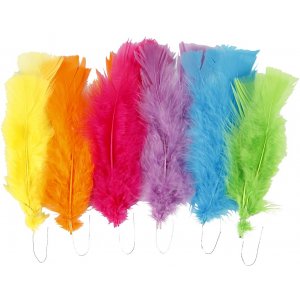 Daunen - gemischte Farben - L: 11-17 cm - 18x3 Stk Daunen - gemischte Farben - L: 11-17 cm - 18x3 Stk