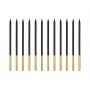Kuchenkerzen - Lang - Schwarz/Gold - 12er-Pack