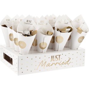 Hochzeitskonfetti-Set - Frisch verheiratet - 16er-Packung