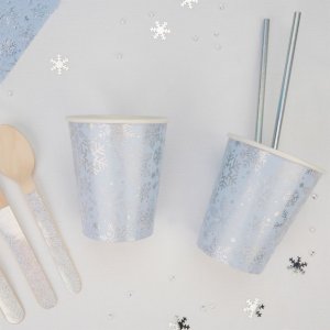 Pappbecher - Schillernde Schneeflocke - 8er-Pack Pappbecher - Schillernde Schneeflocke - 8er-Pack