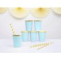 Pappbecher - Hellblau - Goldrand - 6er-Pack
