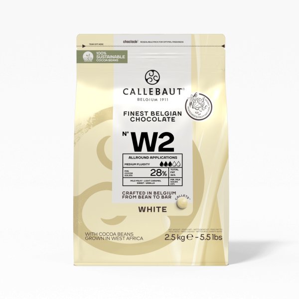 Schokolade - Weiß W2 - Callebaut - 2,5 kg Schokolade - Weiß W2 - Callebaut - 2,5 kg