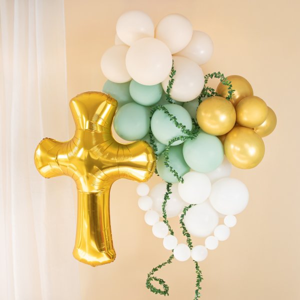 Folienballon - Kreuz - Gold - 85 x 120 cm