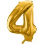 Zahlenballon - Gold - 86 cm - Zahl: 4
