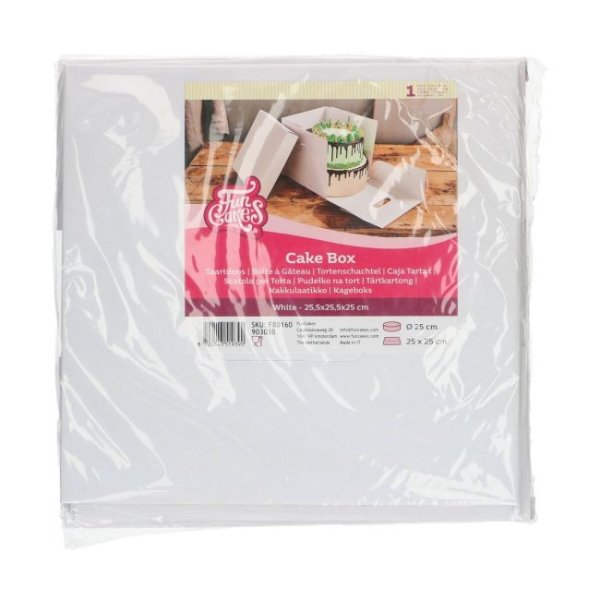 Kuchenkarton - Extra hoch - 25,5 x 25,5 x 25 cm - FunCakes Kuchenkarton - Extra hoch - 25,5 x 25,5 x 25 cm - FunCakes
