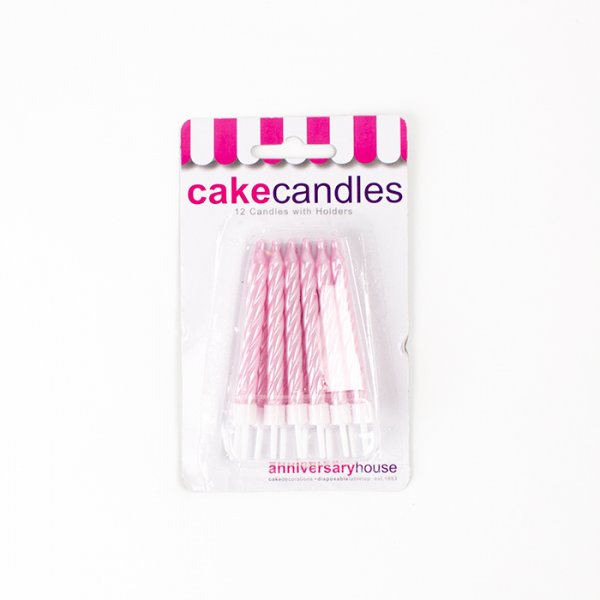 Kuchenkerzen - Rosa - Perlmutt - 12 Stück Kuchenkerzen - Rosa - Perlmutt - 12 Stück