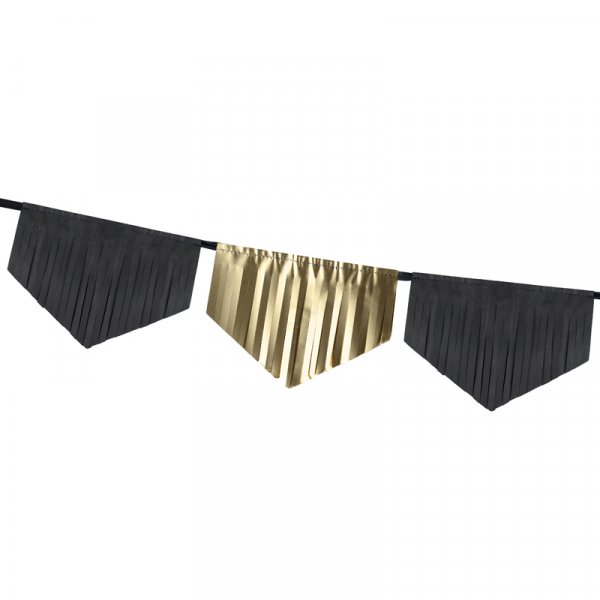 Fransengirlande - Schwarz/Goldmetallic