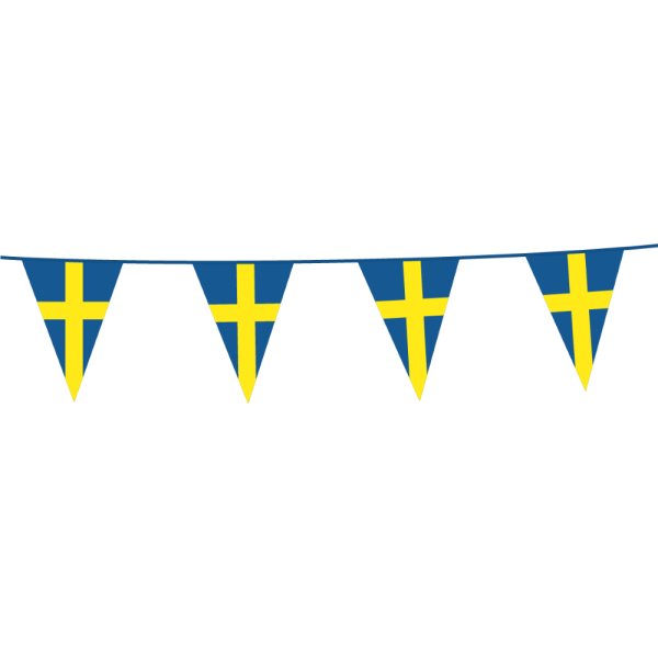 Wimpelkette - Schwedische Flagge - 10 m Wimpelkette - Schwedische Flagge - 10 m