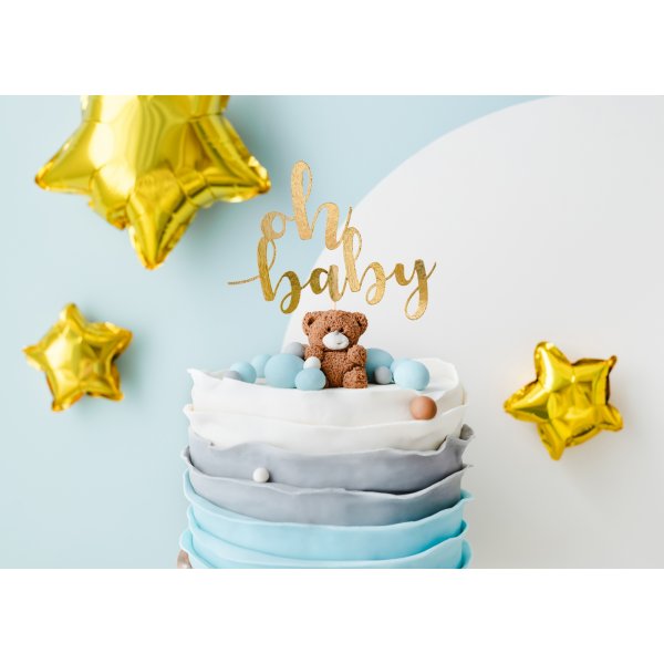 Tortenaufsatz - 25 cm - Oh Baby - Gold