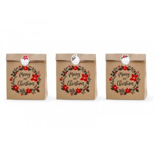 Große Tüten - Kraft - Merry Little Christmas - 3 Stk Große Tüten - Kraft - Merry Little Christmas - 3 Stk