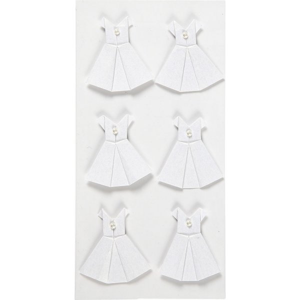 Aufkleber - wei - Kleid - Gre 35x31 mm - 6 Stk