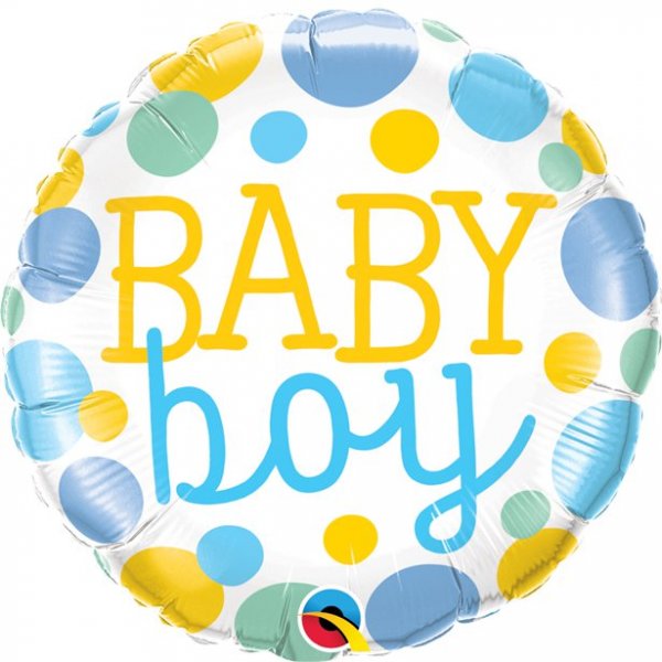 Folienballon - Baby Boy - Pastellpunkte