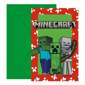 Einladungskarten - Minecraft - 6er-Pack Einladungskarten - Minecraft - 6er-Pack