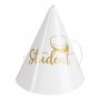 Partyhüte - Student - Weiß/Gold - 4er-Pack