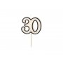 Kuchenkerzen/Geburtstagskerzen - 30 St�ck - Schwarz/Wei� - 7,5 cm